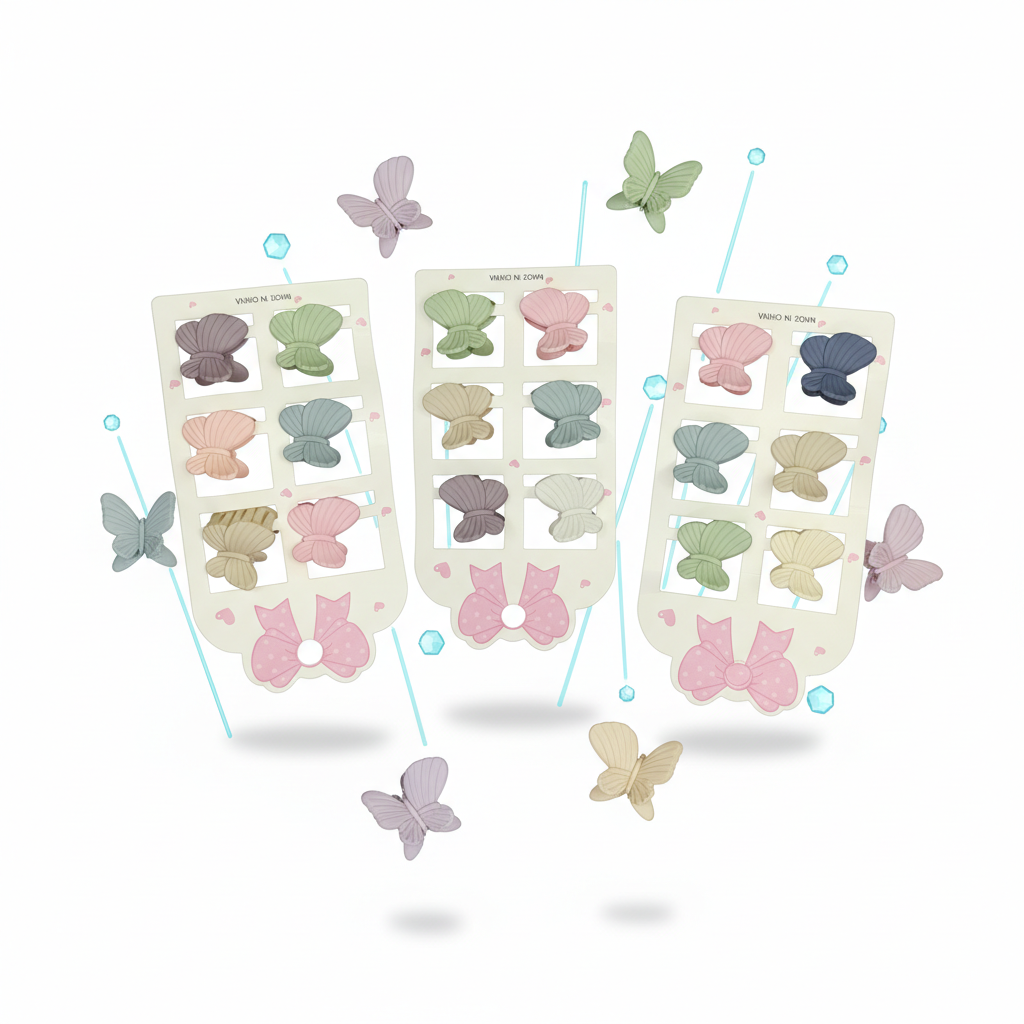 VSX-Main (50) Butterfly Hair Clip Set – Pastel Mini Claw Clips (Multi-Color Pack) - Image 1