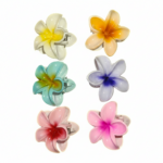 Floral Hair Claw Clips – Glossy Flower Design (Multi-Color)