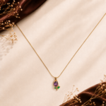 Emerald Leaf Pendant Anti Tarnish Chain